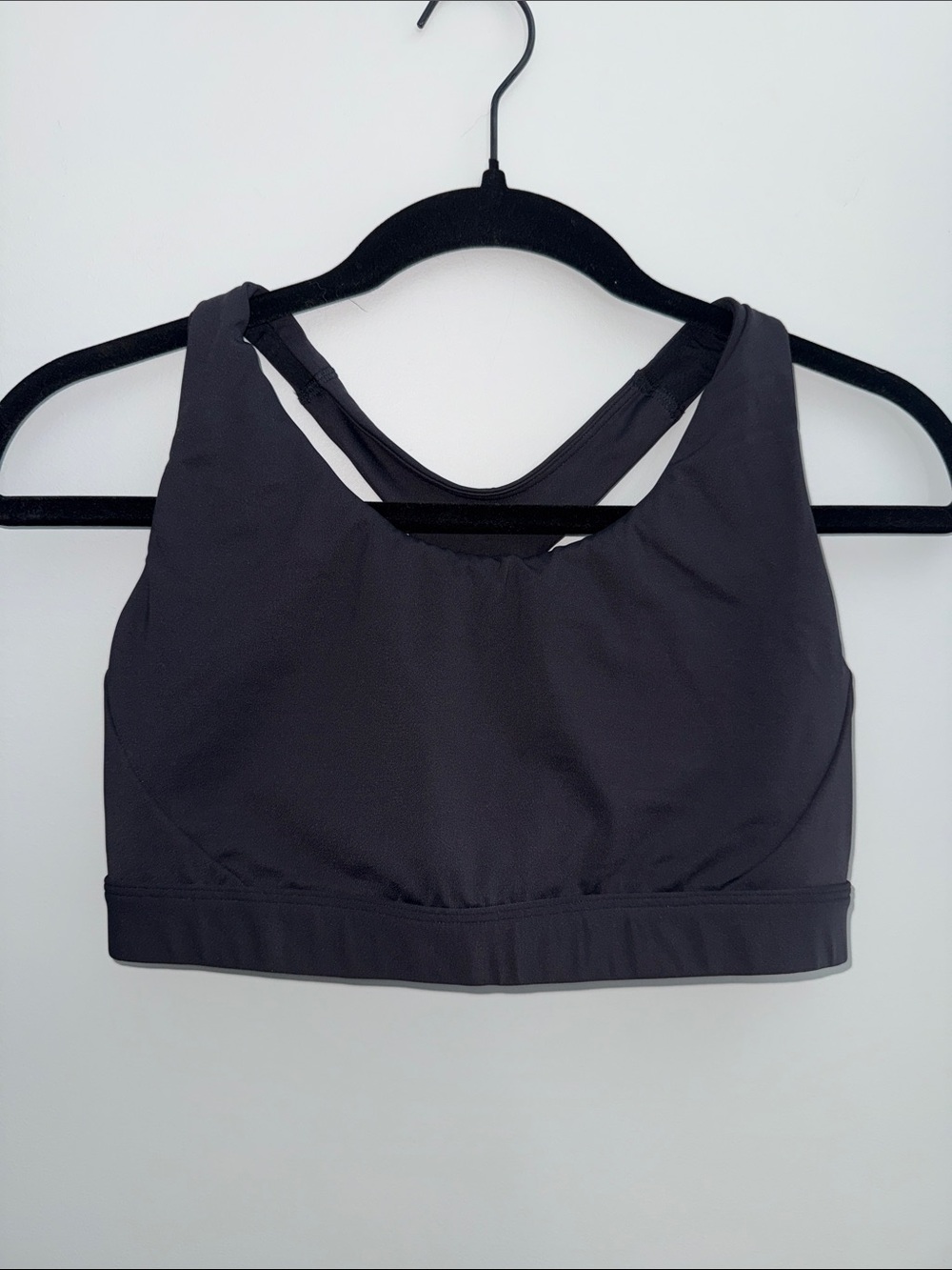 Athleta Black High-Neck Racerback Sports Bra